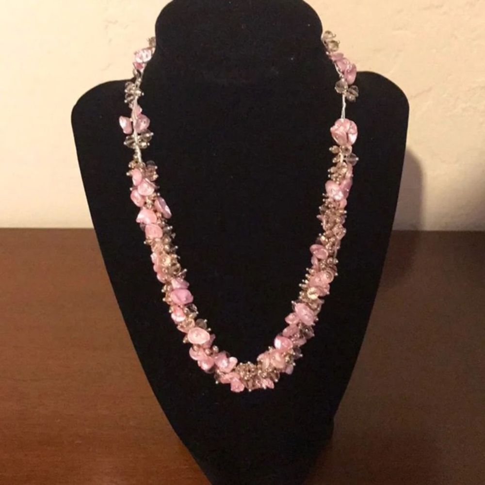 Pink beaded necklace